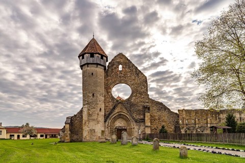 Ruin of the monastery Kerz in Carta or Kerz, Transylvania, Romania