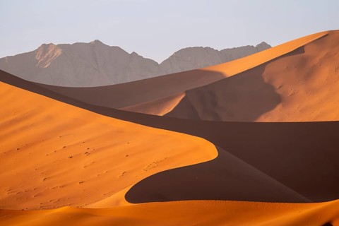 Red and yellow sand dunes of the Namib, Namib Desert, Namib-Naukluft National Park, Namibia