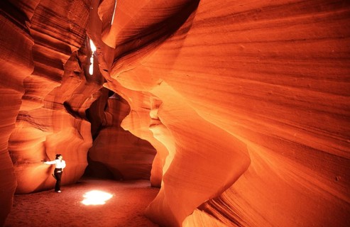 Antelope Canyon, Arizona, USA, canyon, corkscrew gorge, page, model, MR, silhouette, erosion,