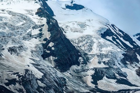 Pasterze glacier in the Hohe Tauern Nature Park at the foot of the Grossglockner, Fusch, Salzburg,