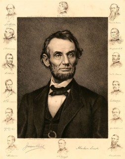 Abraham Lincoln (born 12 February 1809 near Hodgenville, died 15 April 1865 in Washington, D.C.)
