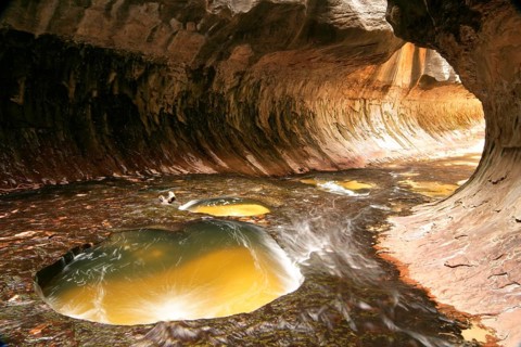 Geography, travel, rocky landscape, Arizona, Zion NP, Subway, Underground River, USA, Underground