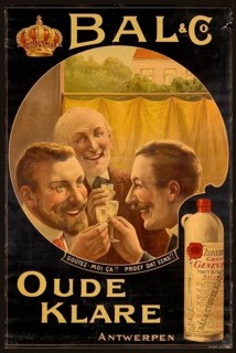 Advertising poster, beverage advertisement, advertising poster from 1909 for the Belgian Genever