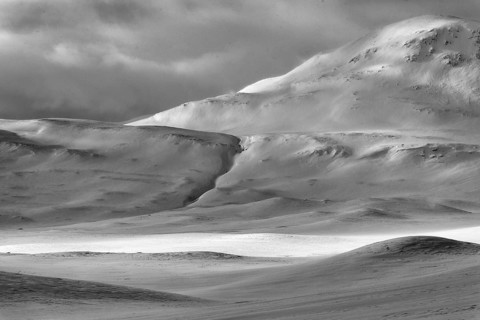 Winter landscape at Kungsleden, Kebnekaisefjäll, Norrbotten, Lapland, Sweden, March 2020