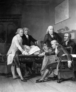 Committee of Congress Drafting the Declaration of Independence, based on a painting by Peter