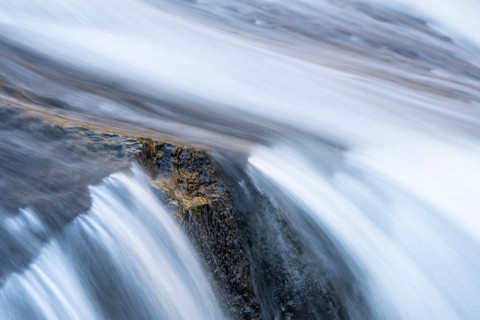 Rustling stream, detail, Dundret Nature Reserve, Gällivare, Norrbotten, Lapland, Sweden, October