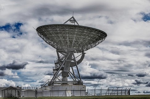 A satellite dish at the Warkworth Satellite Earth Station, Auckland, New Zealand