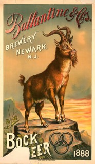 Advertising poster, beverage advertisement, advertising poster from 1888 for the bock beer of the