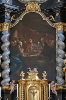 Baroque high altar 1671, with altarpiece by Kremser Schmidt, St. Nikolaus, Mauthausen, Austria