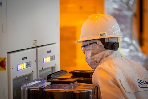 Clean room of Infineon Technologies AG's new Smart Power Fab in Dresden on June 10. The Smart Power
