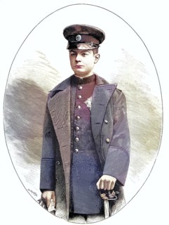 King Alexander I Obrenovic of Serbia (1876–1903) in a young man's military uniform from the late
