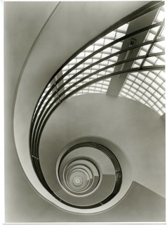 Spiral staircase, staircase, winding, spiral, snail shell, modern, post-war modern, elegant, 1950s