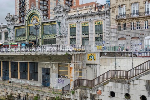 Art Nouveau, architecture at the historic Bilbao-Concordia train station in Bilbao, Spain