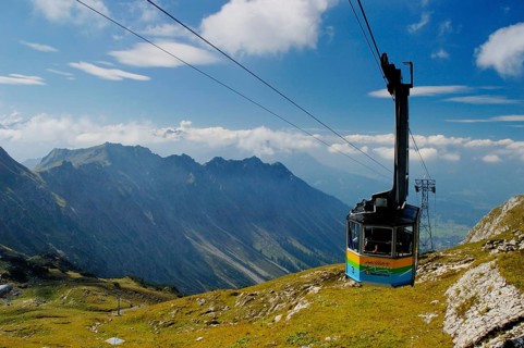 Mountains, Allgäu, view from Nebelhorn, cable car to Nebelhorn, Oberstdorf, Nebelhorn,