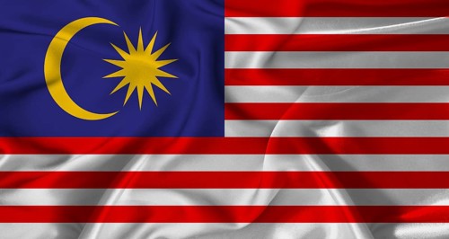 Malaysian flag with a silky fabric texture waving. Realistic Malaysia flag waving