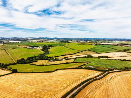 Cornwall Fields and Farms from a drone, Polruan, Cornwall, EnglandDefault