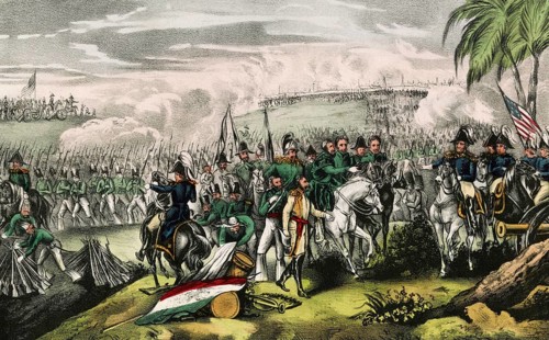 Surrender of the Mexican armed forces and the handing over of their weapons to General Winfield