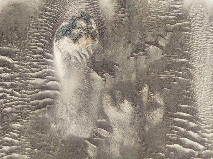 Sand patterns in the Namib Desert. Aerial view. Drone shot. Skeleton Coast, Namibia