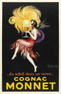 Advertising poster, beverage advertisement, art poster for cognac Monnet, designed by Leonetto