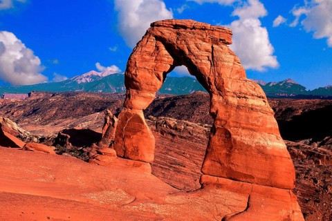 Delicate Ark, Utah, USA, Arches National Park, evening light, erosion, sandstone. e: USA, Arches NP