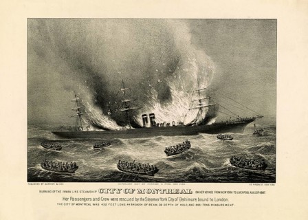 The fire and sinking of the inman line steamship City of Montreal en route from New York to