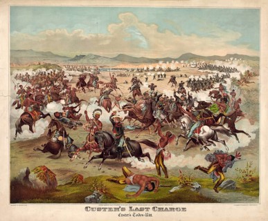 Romanticized and heroized portrayal of George Armstrong Custer's last stand at the Battle of the