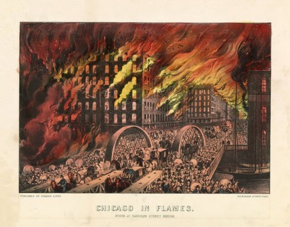 The Great Fire of Chicago, Great Chicago Fire, which destroyed large parts of the city from October