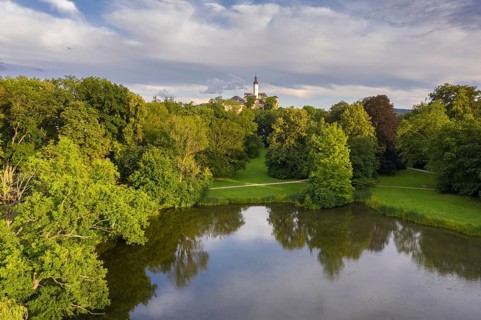 Germany, Greizer Park, Upper Castle, Thuringia, Aerial View, Cultivated Landscape, Cultural