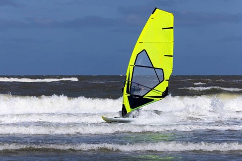Wellen, North Sea, Windsurfer, Wangerooge, East Frisia, Lower Saxony, Germany