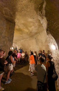Guided tour of Napoli Sotterranea, historic tunnel system, Naples underground, Campania province,