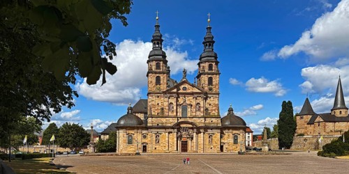 Cathedral Square with St. Salvator Cathedral in Fulda, officially High Cathedral of Fulda or Fulda