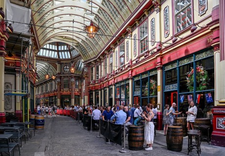 Leadenhall Market, Victorian era market hall, interior view, City of London, London, England, Great