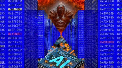 Icon photo, threat from AI, ChatGBT, OpenAI, chatbot, questionable and dangerous artificial