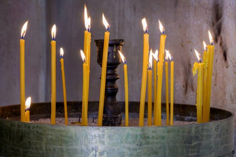 Altar Candles in The Cathedral of the Assumption of the Virgin Mary, Dubrovnick, Croatia