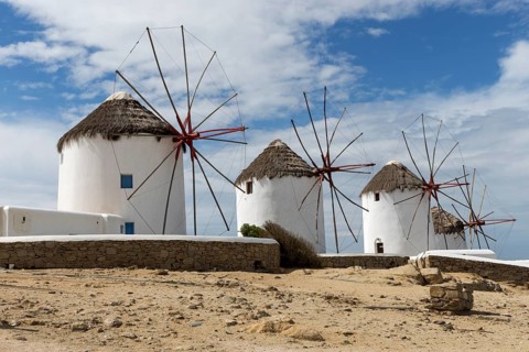 Traditional Windmills, Mykonos, Greece