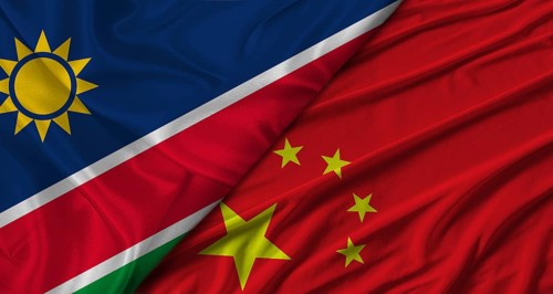 Bilateral relations between Namibia and China. Flag of Namibia and China