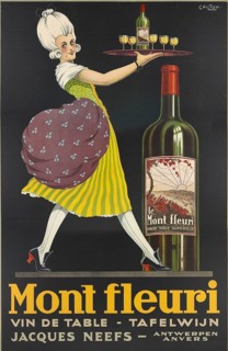 Advertising poster, beverage advertisement, advertisement for Mont Fleuri, a French table wine,