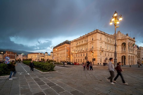 Magnificent buildings and palazzos on the seafront Riva del Mandracchio, Palazzo della Luogotenenza