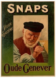 Advertising poster, beverage advertisement, advertising poster from 1911 for Snaps Oude Genever