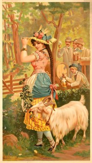 Advertising poster, beverage advertisement, advertising poster for White buck beer from 1889,