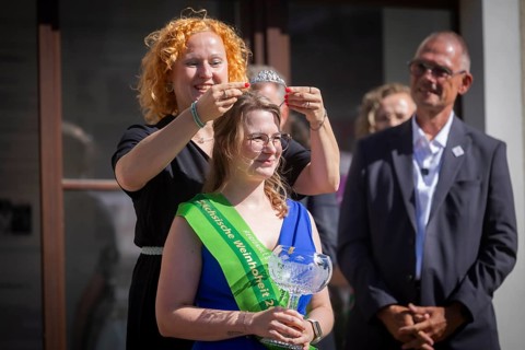 The new Saxon wine highnesses for 2026 and 2027. Coronation of wine princess Jessica Löffner