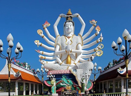18-armed Shiva at Wat Plai Leam Resort, Thailand