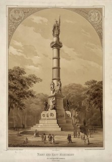 Image shows the Army and Navy Monument, Soldiers' and Sailors' Monument, in Boston Common in