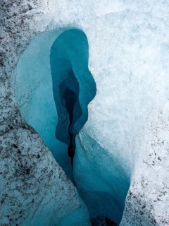 Detailed view, meltwater cave in the glacier, Venedigerkees, Venice Group, Hohe Tauern National
