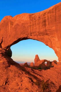 The Windows, Window Arch, Window Arch, Bridge, Utah, USA, Arches National Park, Silhouette,