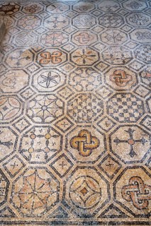 Detailed floor mosaic with geometric patterns, Basilica di Santa Maria Assunta, Basilica of