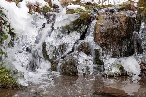 Stream, brook, ice, flowing water, ice, landscape, snow, snow, winter