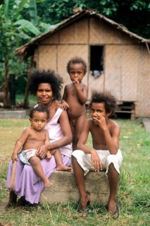 Family from Melanesians, Alotau, Papua New Guinea