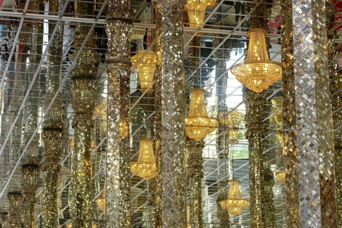 Wihan Kaeo (Glass Temple) : a breathtaking, mirrored ordination hall, Wat Muang, Ang Thong