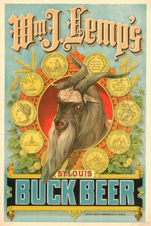 Advertising poster, beverage advertisement, advertising poster from 1886 for William J. Lemp's Buck